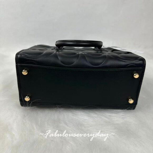 Coach Maggie Small Tote Bag In Signature Leather in Black CY670 - Picture 8 of 9